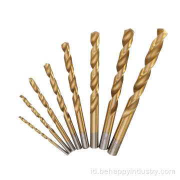 8pcs Titanium Dilapisi HSS Twist Drill Bit Set